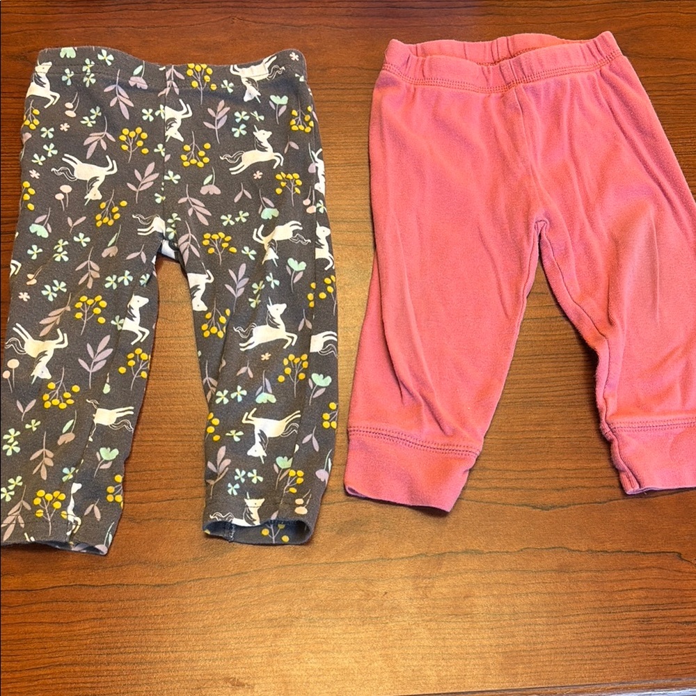 Baby Leggings Set - Floral and Pink